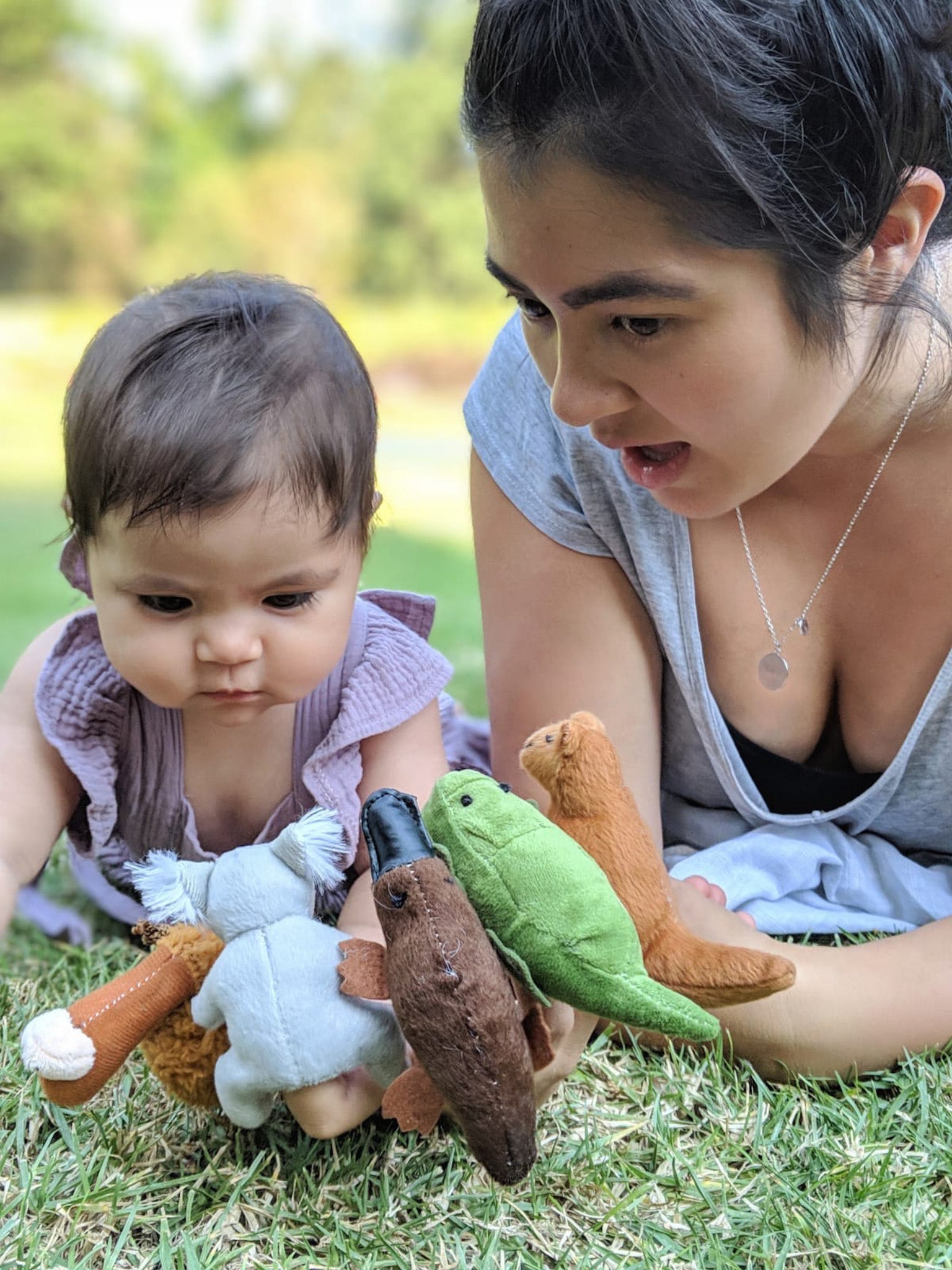 Marionetas de dedo de animales de terciopelo australiano (juego de 5)