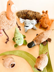 Marionetas de dedo de animales de terciopelo australiano (juego de 5)