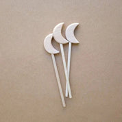 Wooden Moon Wands or Cake Topper