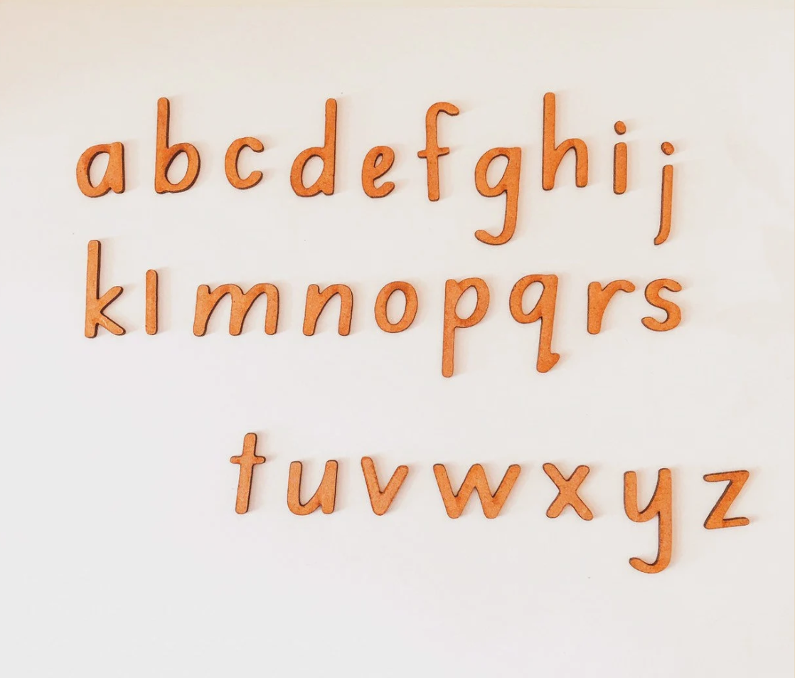 A - Z Lowercase Print Wooden Letters