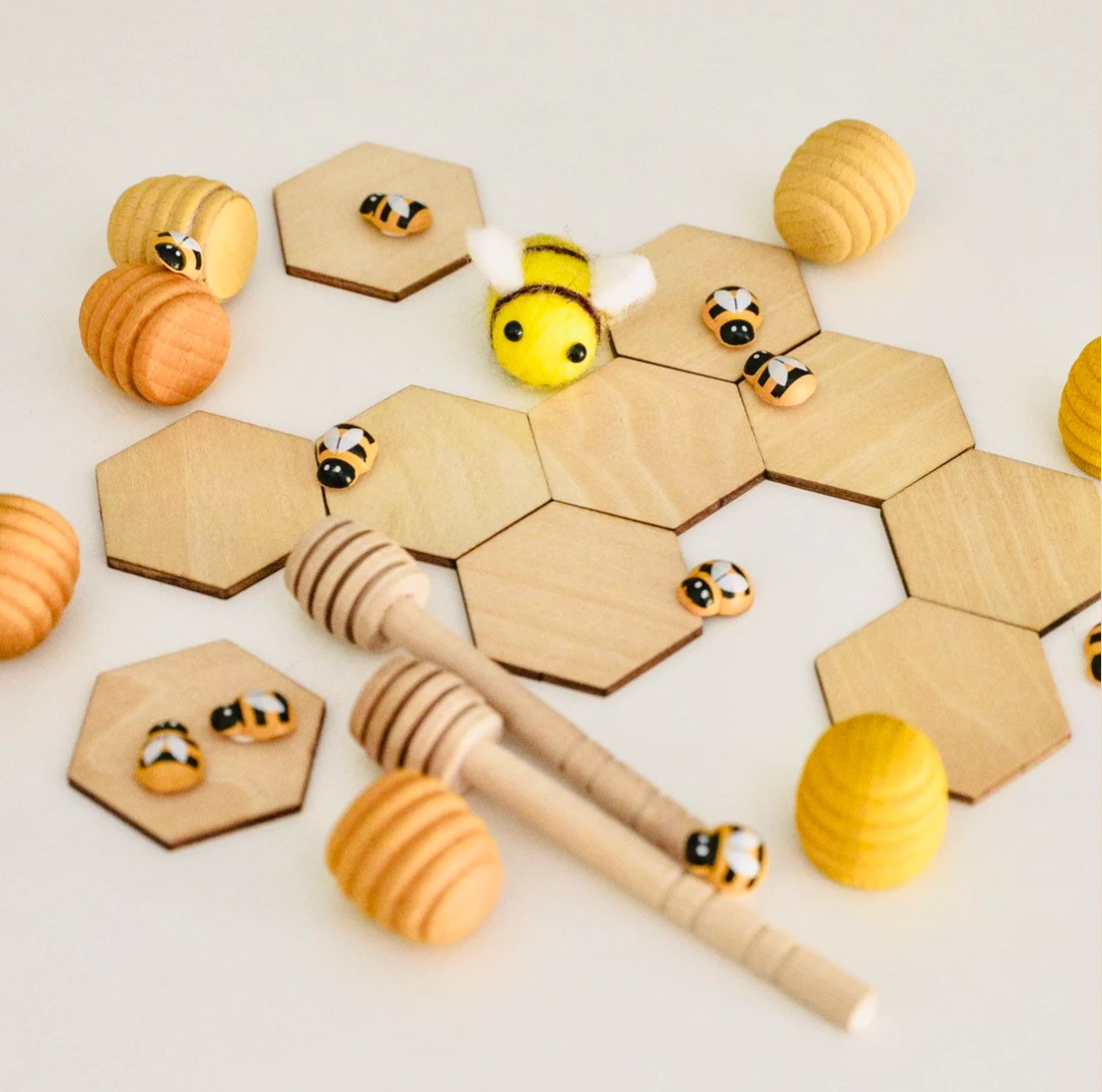 5 x 5cm Discs ~ Wooden Hexagonal Tiles (Honeycomb Shapes)
