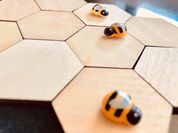 5 x 5cm Discs ~ Wooden Hexagonal Tiles (Honeycomb Shapes)