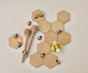 5 x 5cm Discs ~ Wooden Hexagonal Tiles (Honeycomb Shapes)
