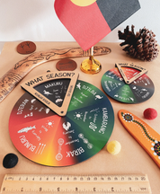Cadran et fenêtre de visualisation en bois Noongar 6 saisons | Aborigène | Indigène