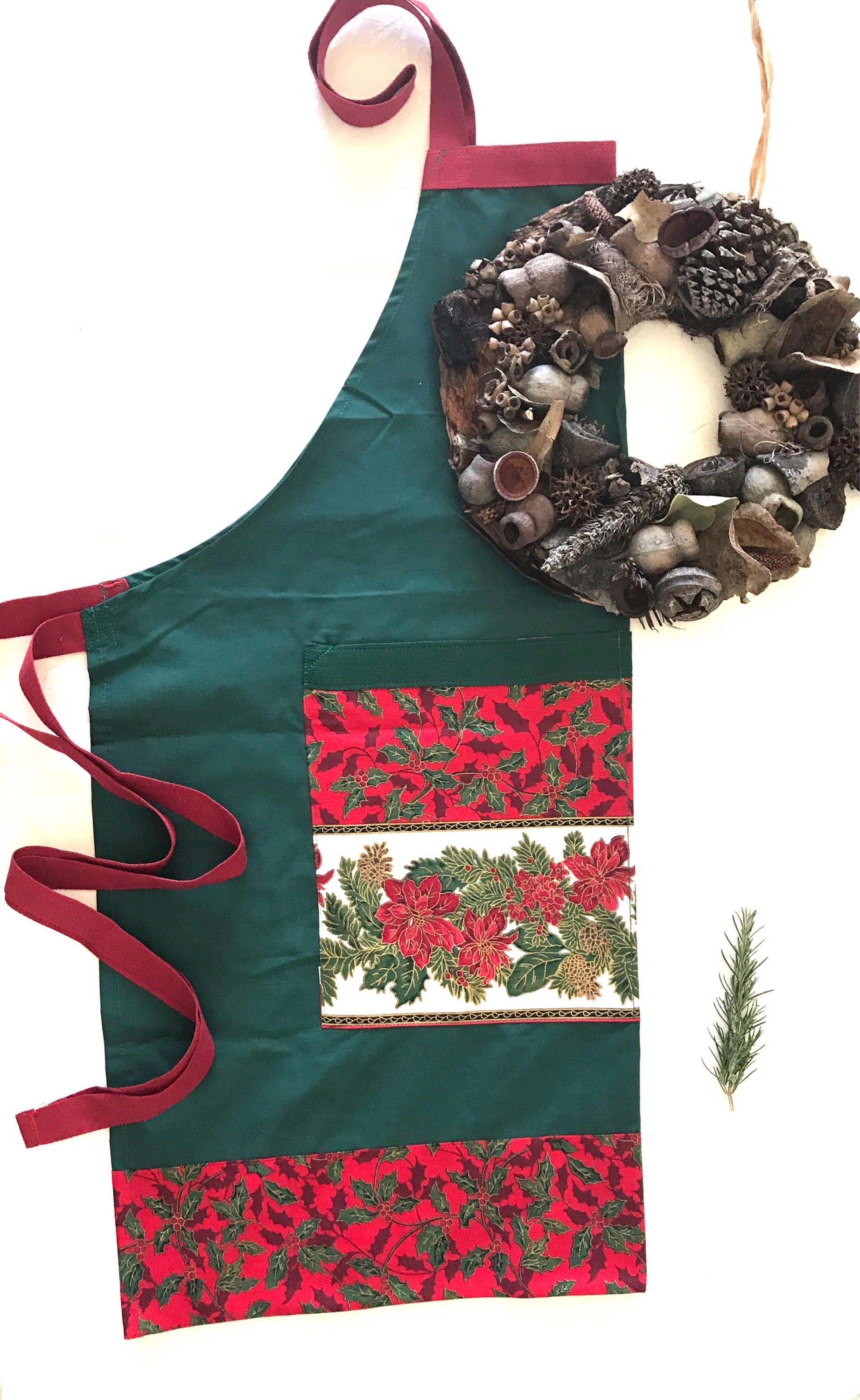 Christmas Aprons – Chef Edition: Festive aprons for kitchen or daycare use during holidays.