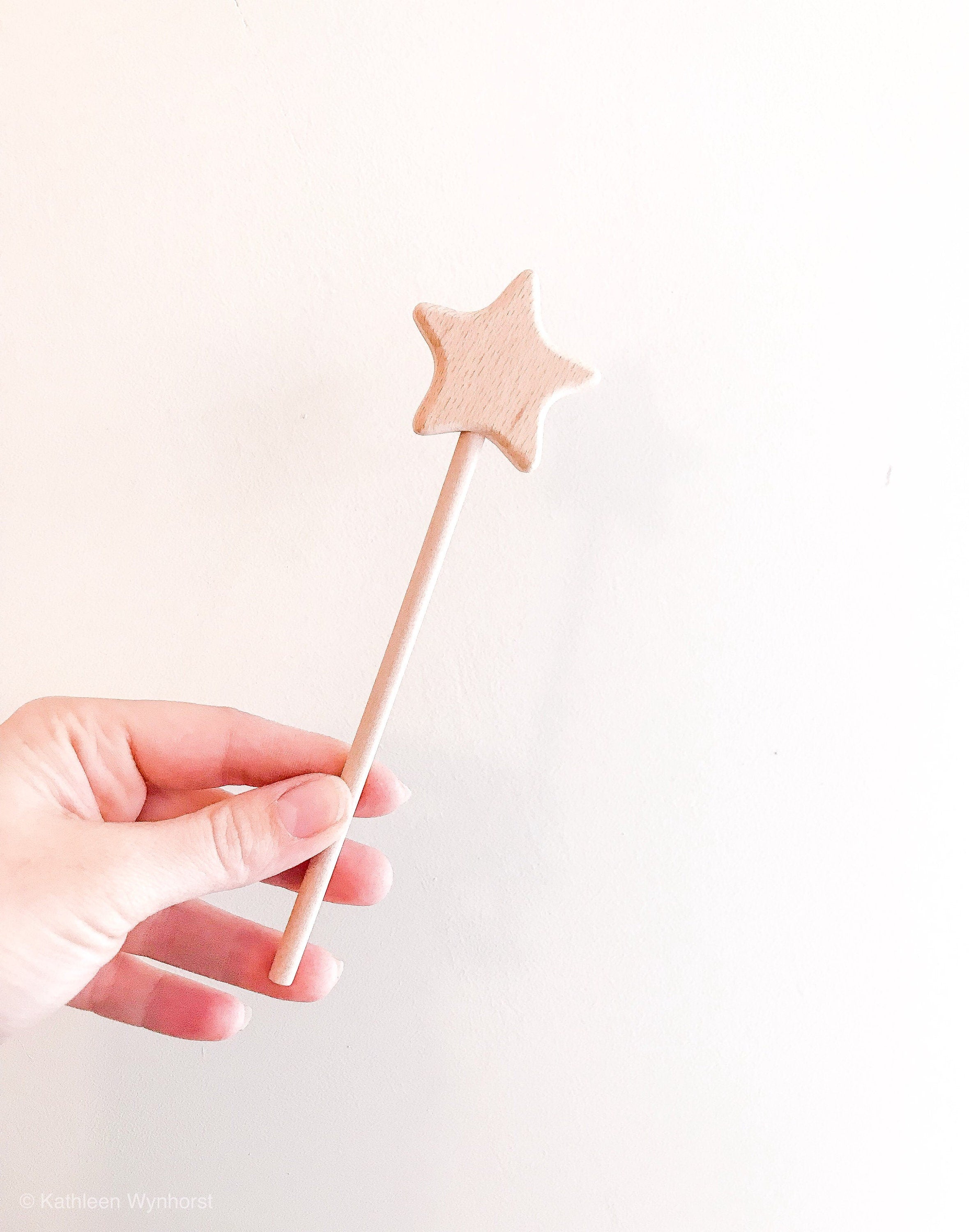 Wooden Star Fairy Wand: Beech wood star wand, perfect for parties or imaginative play.