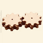 10cm wooden cog tiles in gear shapes, ideal for crafts, educational STEM projects, or rustic decor.