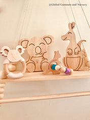 Kangaroo shelfie decor piece, handcrafted with an Australian animal theme.