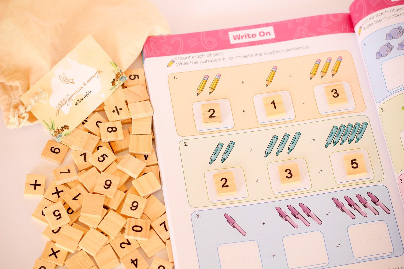 Wooden Number Tiles – 100 Pieces: Educational tool with 100 wooden number tiles, great for counting, math games, and early learning activities.