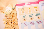 Wooden Number Tiles – 100 Pieces: Educational tool with 100 wooden number tiles, great for counting, math games, and early learning activities.