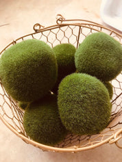 Large green moss rocks, foam-textured decor perfect for creating lush, nature-inspired settings.