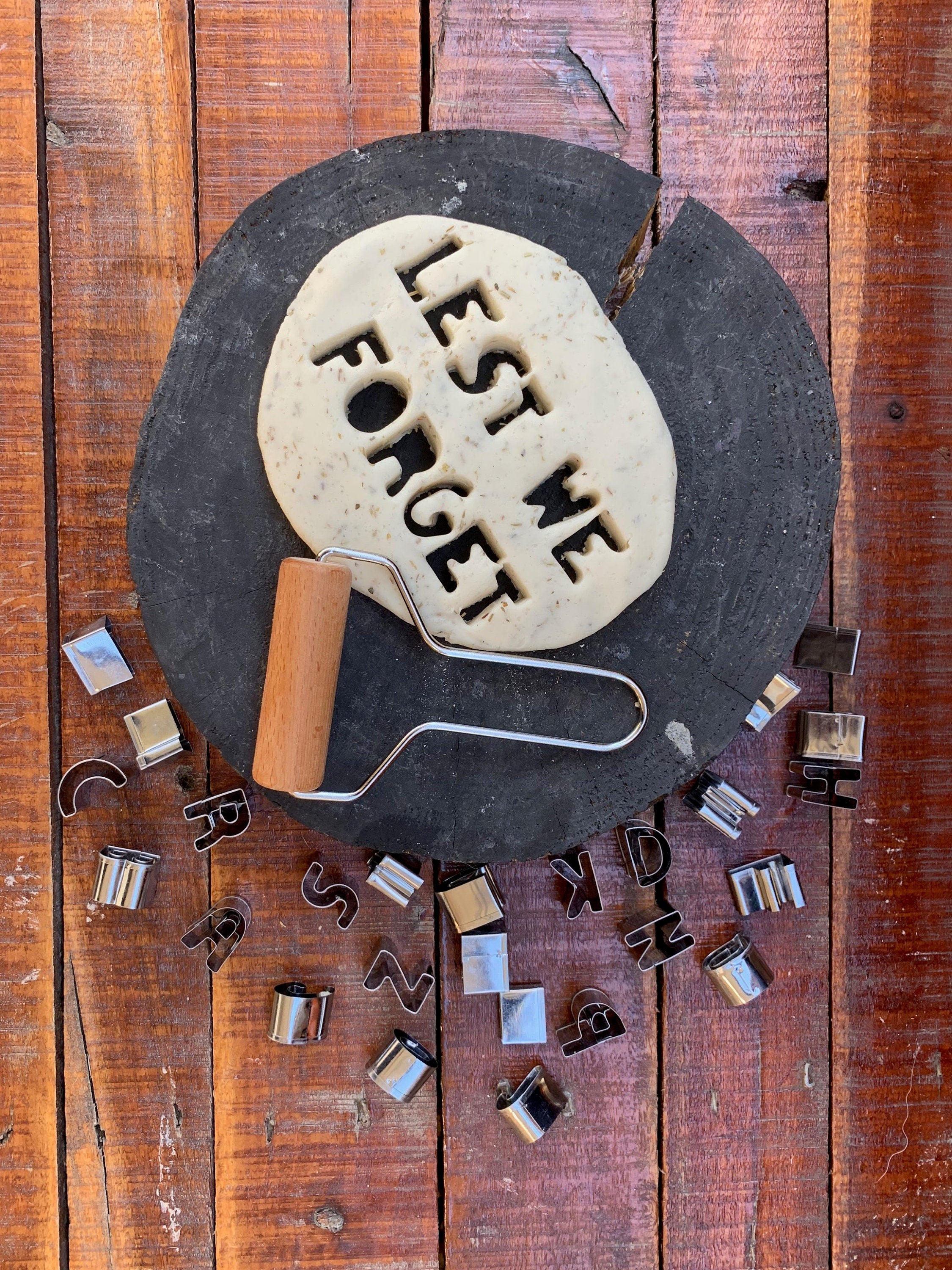 Play Dough Rolling Pin: Wooden roller for sensory tools and play.