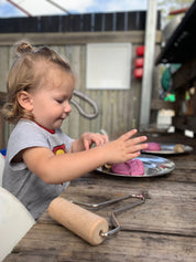 Play Dough Rolling Pin: Wooden roller for sensory tools and play.