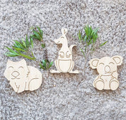 Kangaroo shelfie decor piece, handcrafted with an Australian animal theme.