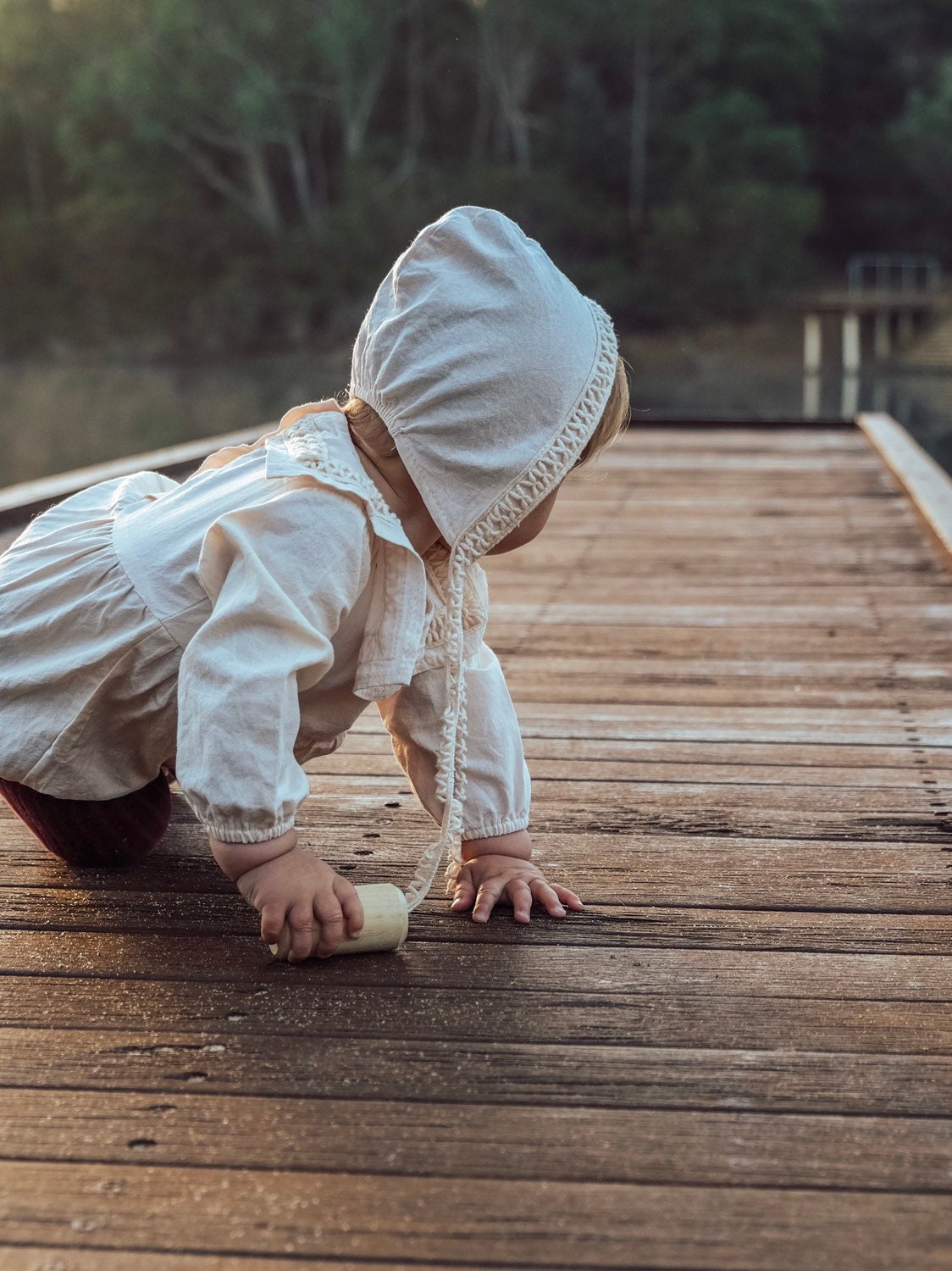 Natural cylindrical shaker, a single piece for rhythmic play or musical exploration.