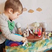 Giant felt marble, a 6-7cm wool ball ideal for sensory play, snowball-themed decor, or creative crafting.