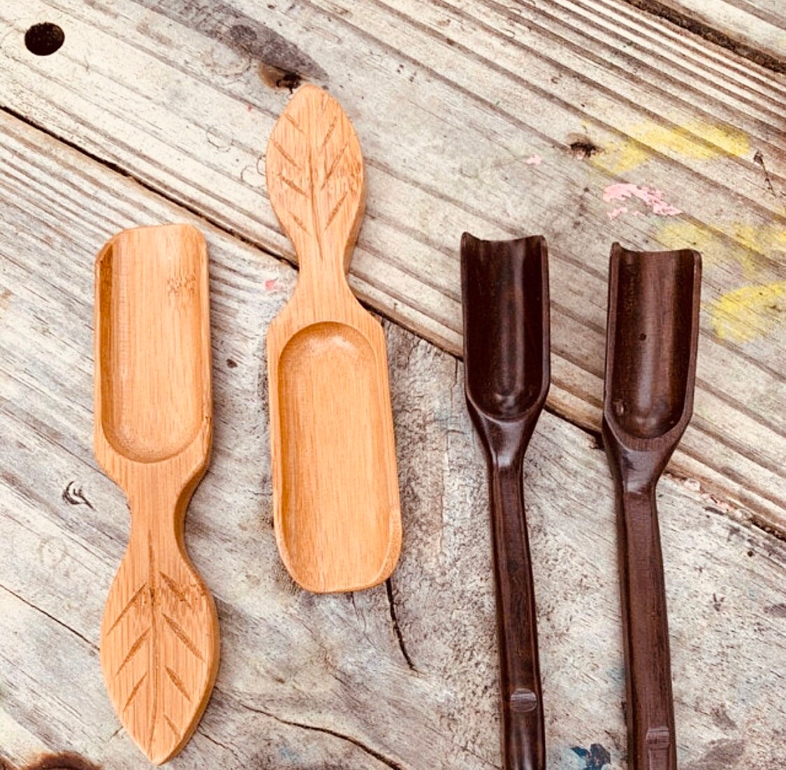 Long-handled wooden scoop, a versatile spoon perfect for natural play or kitchen use.