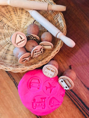 Transport Gumnut Stamps: Seven-piece stamp set featuring transportation-themed designs.