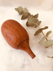 Handmade Wooden Echidna: Natural wooden echidna figure for decoration or play.