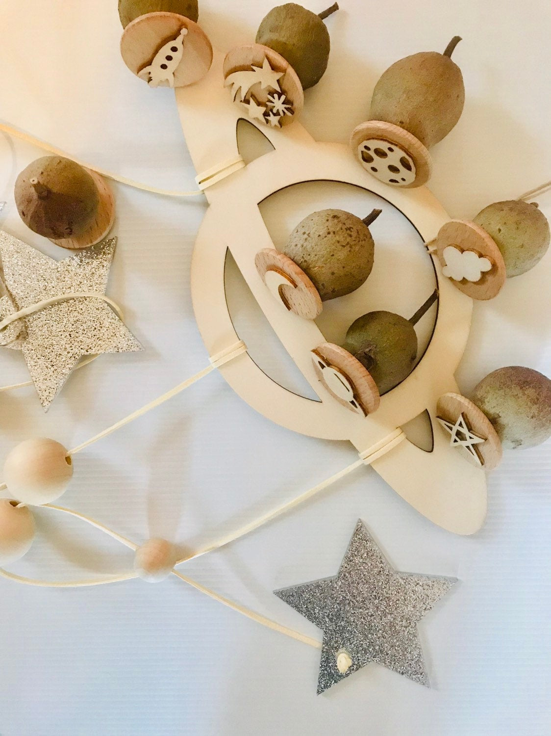 Stars, Space & Rockets Gumnut Stamps – 7 Pieces: Space-themed gumnut stamp set inspiring imaginative play and creativity.