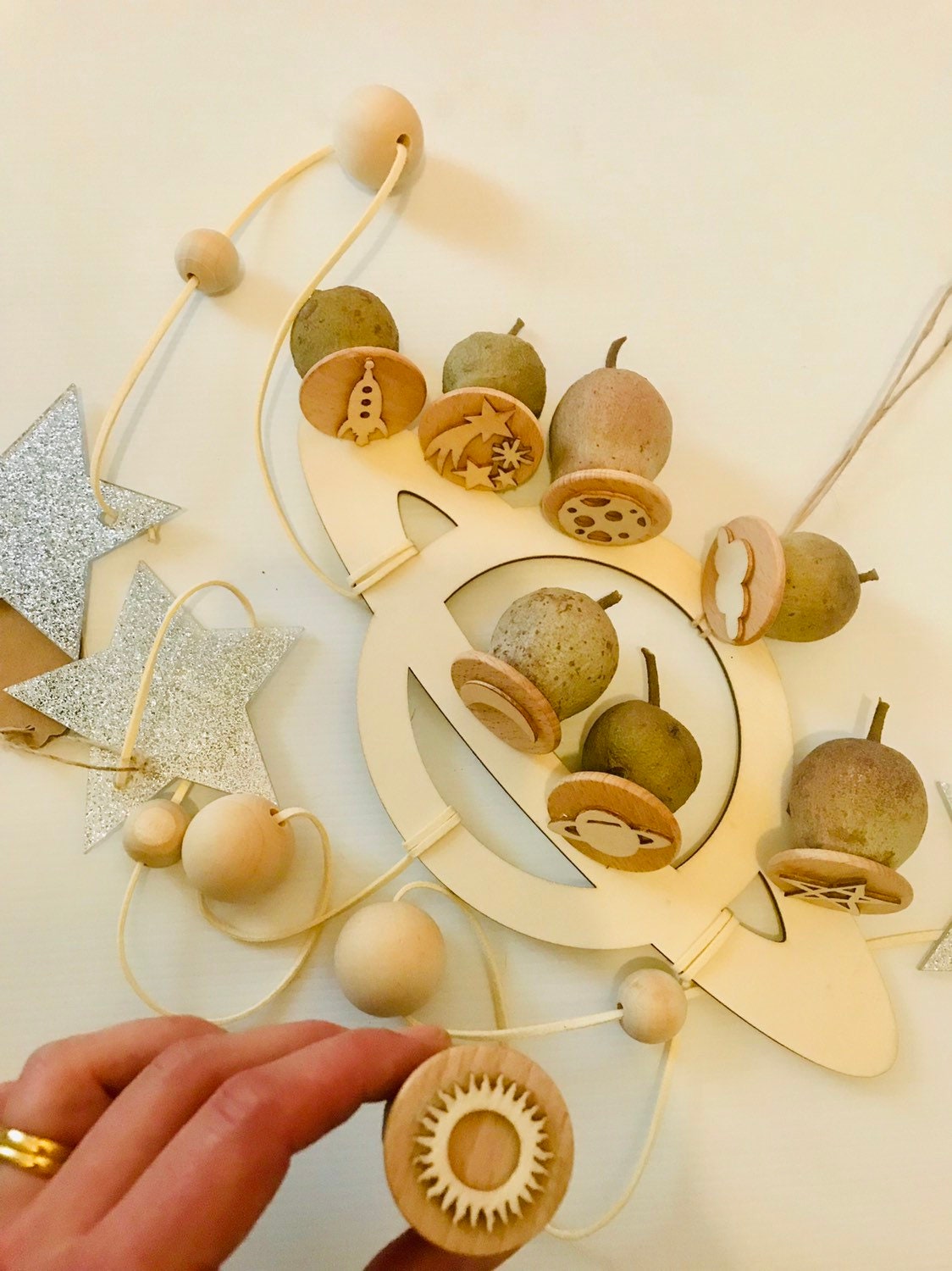 Stars, Space & Rockets Gumnut Stamps – 7 Pieces: Space-themed gumnut stamp set inspiring imaginative play and creativity.
