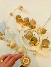 Stars, Space & Rockets Gumnut Stamps – 7 Pieces: Space-themed gumnut stamp set inspiring imaginative play and creativity.
