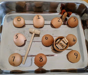 Baby Hammer - Natural Wood: Wooden baby hammer designed to develop fine motor skills.