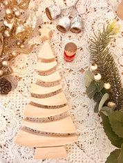 Large 9-Piece Christmas Tree Puzzle: 31cm wooden stacker tree puzzle for seasonal play and decor.