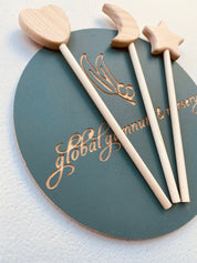 Wooden Heart Wands or Cake Topper: Perfect for princess-themed events or as charming cake toppers, these wands delight kids and adults alike.