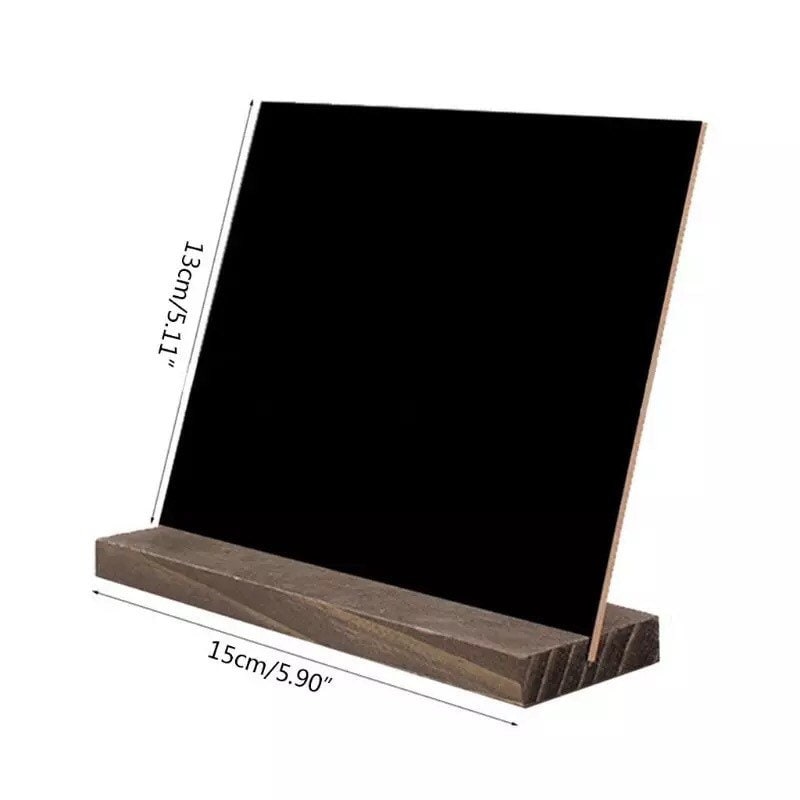 Mini chalkboard and wooden stand (13x15cm), perfect for notes, messages, or creative play.
