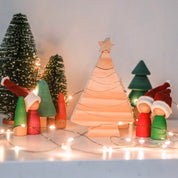 8-piece christmas tree puzzle: wooden stacker puzzle for festive holiday activities and decor.