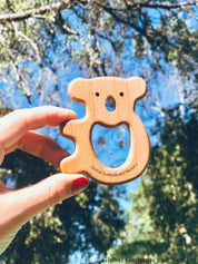 Natural wooden koala animal, a DIY nursery mobile accessory or adorable crib decor.
