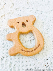 Natural wooden koala animal, a DIY nursery mobile accessory or adorable crib decor.