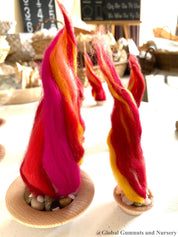 Felt Fireplace Set: Felt fireplace with decorative firewood and stones.