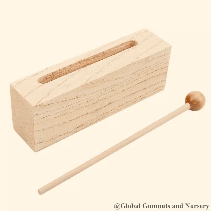 Michael's percussion block, a classic musical instrument for rhythmic fun.