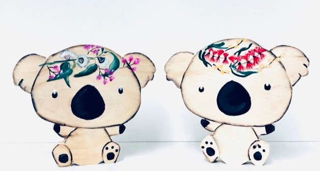 Koala shelfie, a handmade decor piece celebrating the Australian koala.