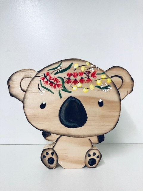 Koala shelfie, a handmade decor piece celebrating the Australian koala.