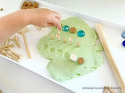 Rounded Wooden Rolling Pin: Rounded-end rolling pin for sensory play and crafts.