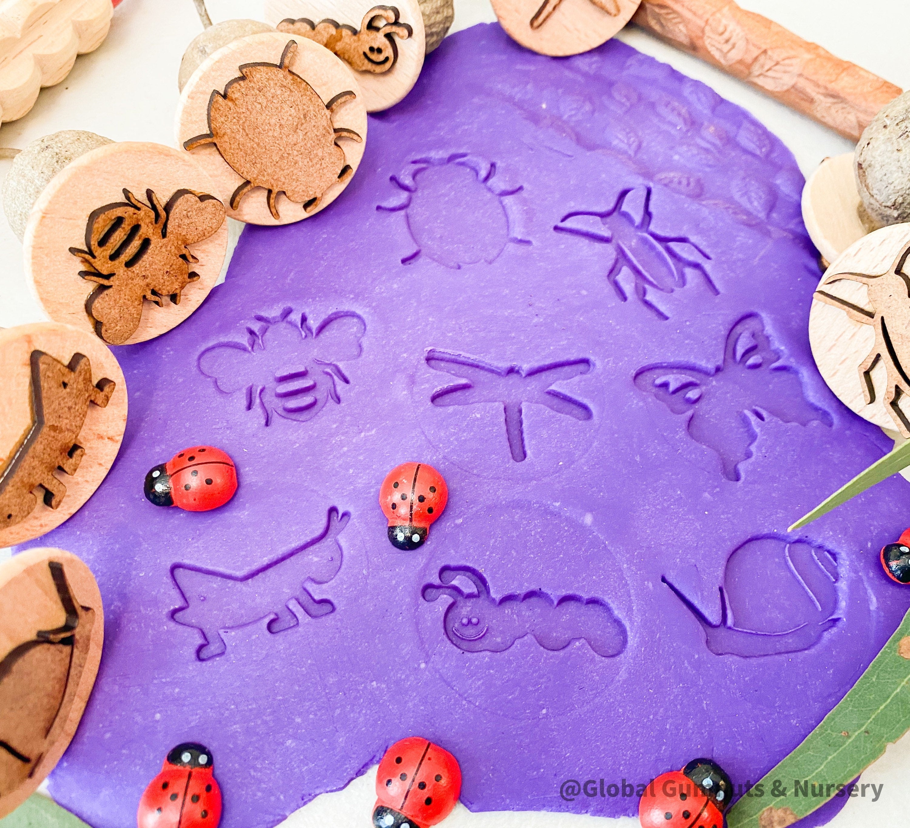 Insects and Bugs Gumnut Stamps: Set of eight nature stamps featuring insects and bugs.