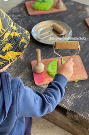 Play Dough Rolling Pin: Wooden roller for sensory tools and play.