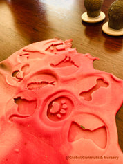 Dog or cat stamp set for kids, 3-piece gumnut-themed design. Perfect for animal lovers and craft activities.