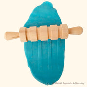 Set of 3 Patterned Rolling Pins: Wooden rolling pins with various patterns for creative play.