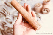 Natural Wooden Rolling Pin: 19.5cm rolling pin for baking or crafting.