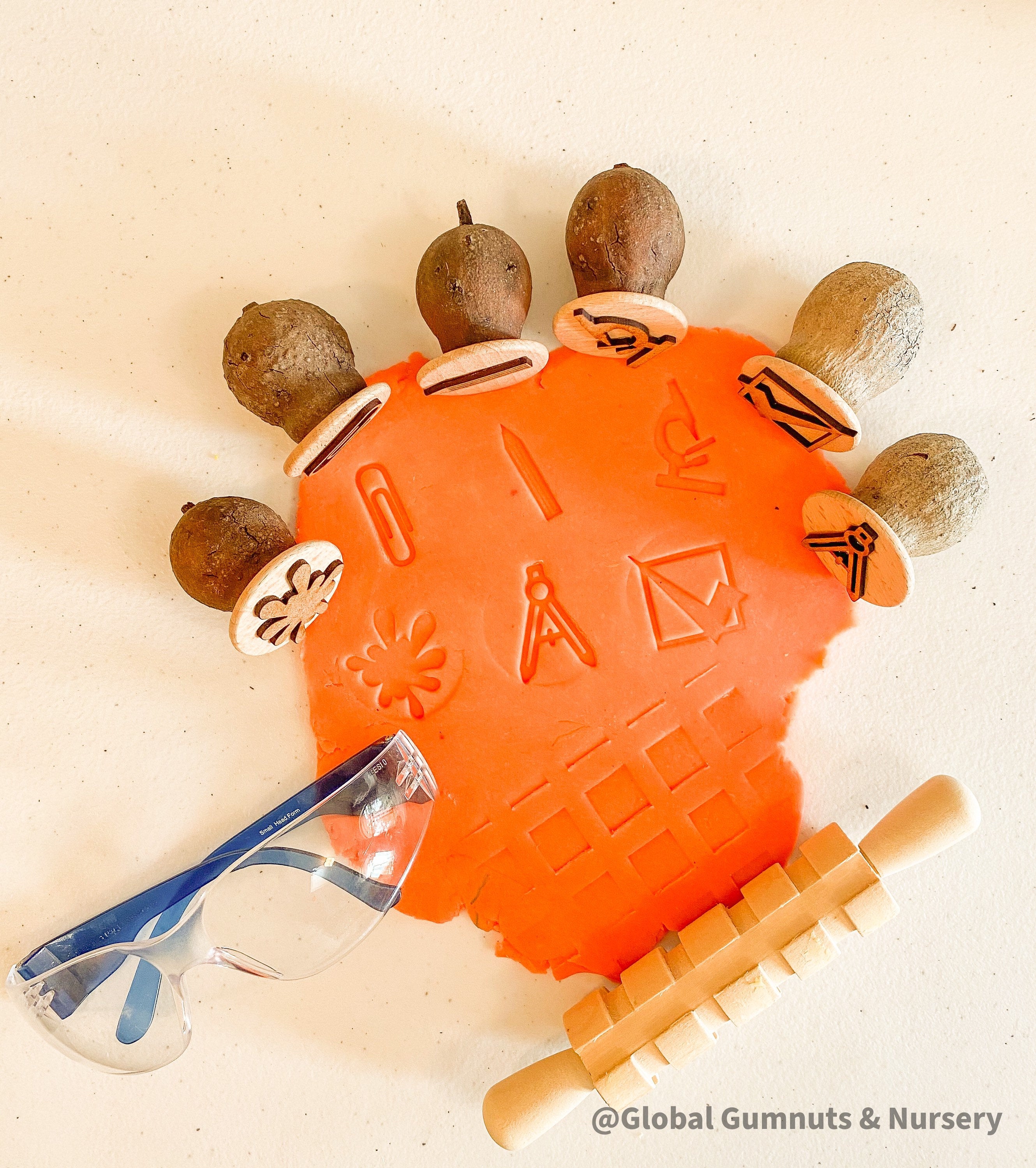 Science Kit with Gumnut Nature Stamps – 6 Pieces: Engage kids with this six-piece science kit featuring gumnut stamps, ideal for learning and creative projects.