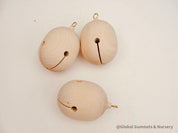 Wooden bell Christmas ornament with chimes, perfect for festive tree decor or rustic holiday charm.