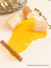 Set of 3 Wooden Stamp Play Tools: Three-piece wooden stamp play tool set designed for sensory and creative play with clay, dough, or patterns.