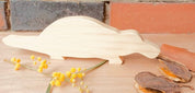 Set of six large Australian wooden animals, perfect for imaginative play or display.