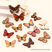 Set of 10 or 20 colorful wooden butterflies, perfect for crafts, decorations, or vibrant small-world play.