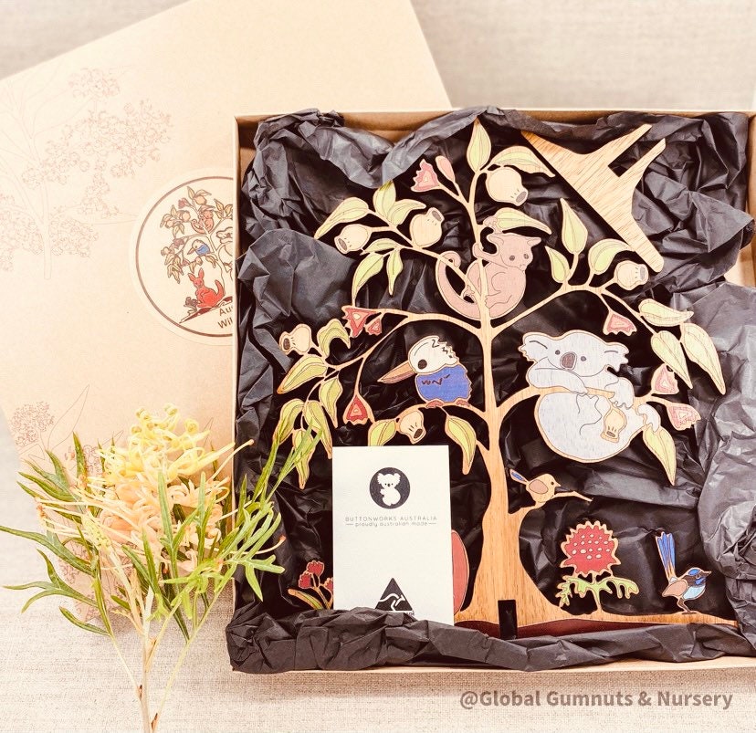 3D gumtree scene featuring a quintessential Australian landscape. Beautifully crafted for decor or imaginative play.