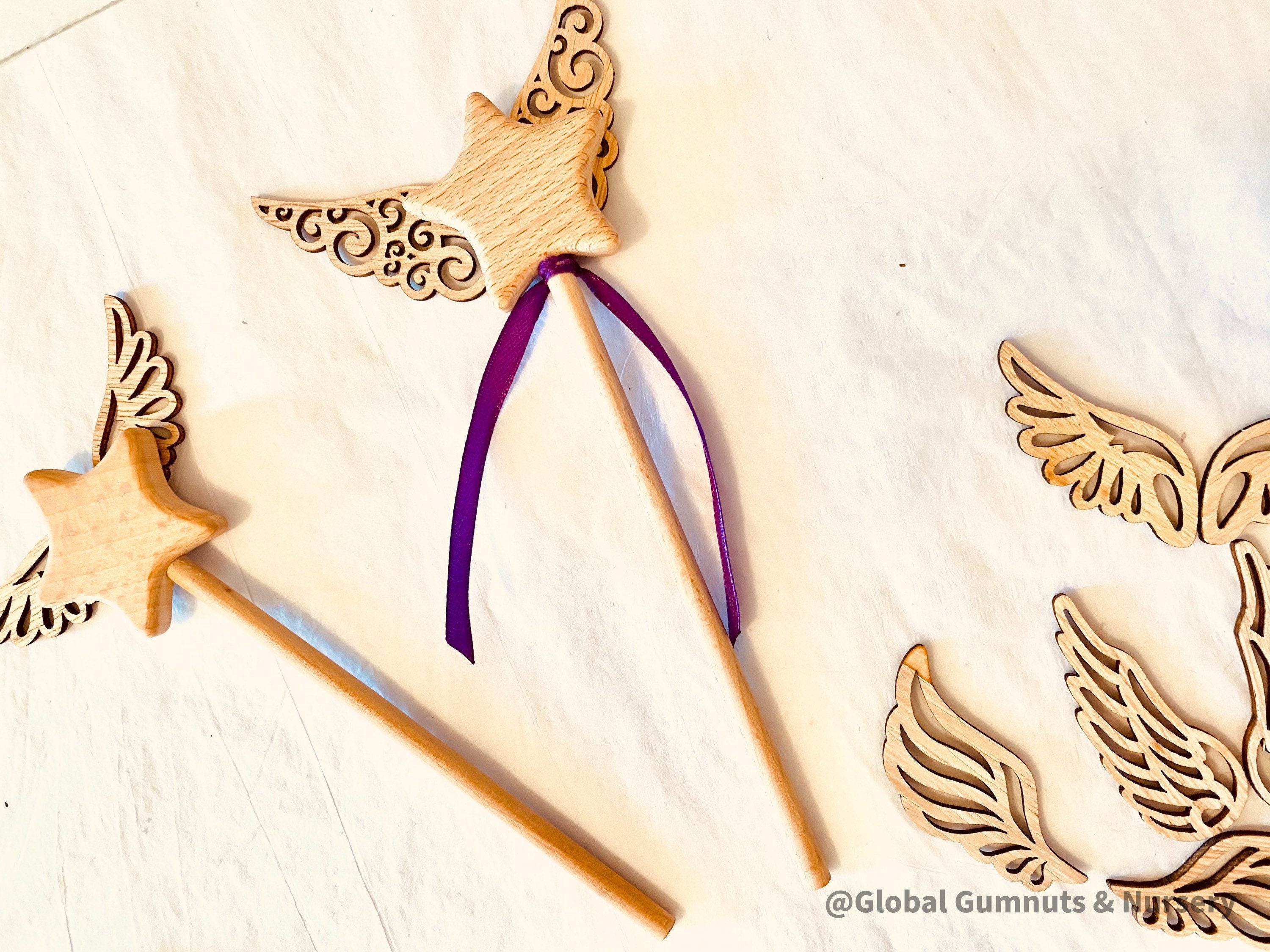 Wooden Star Wand: Playful star wand for fairy-themed activities and gifts.